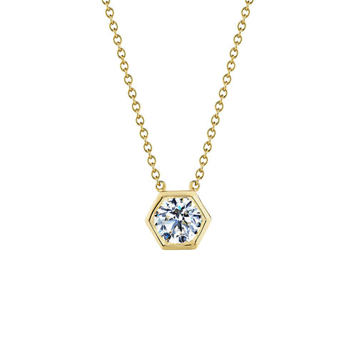 0.30tcw Hex Diamond Pendant Necklace