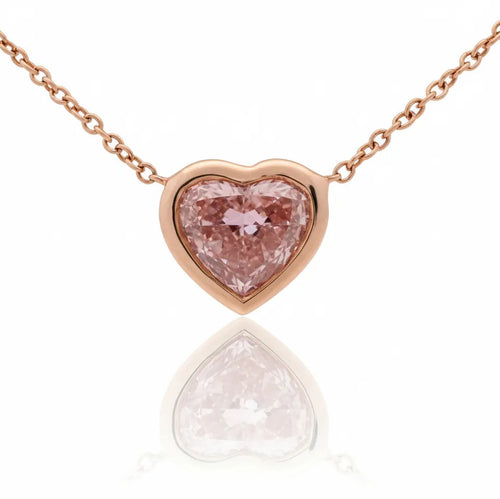 Heart Shaped Diamond Pendant Necklace