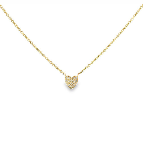 Pavé Diamond Petite Heart Necklace