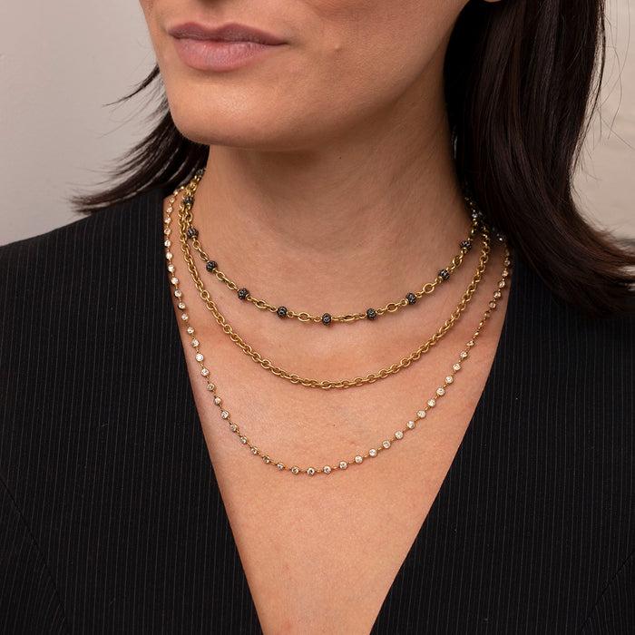 Old Euro Diamond Chain Necklace