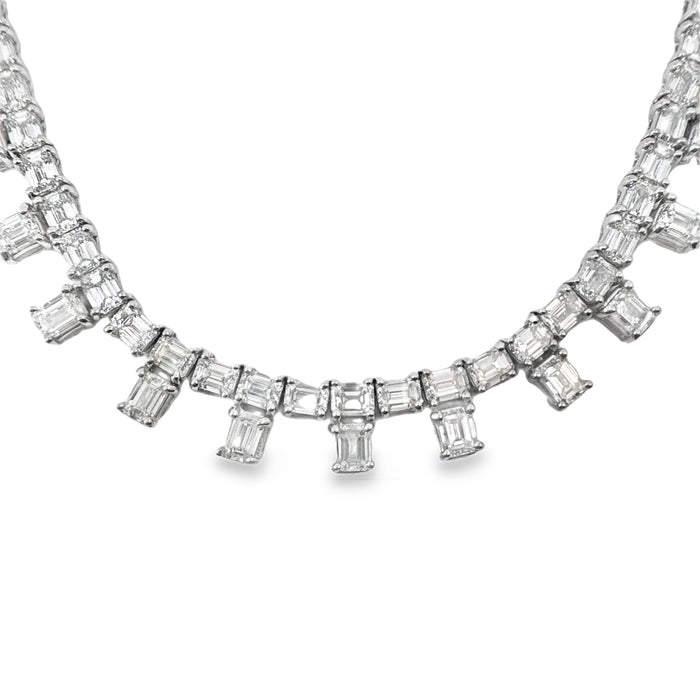 Emerald Cut Diamond Riviera Necklace