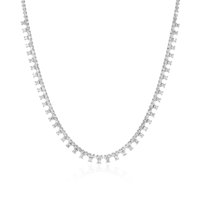 Emerald Cut Diamond Riviera Necklace