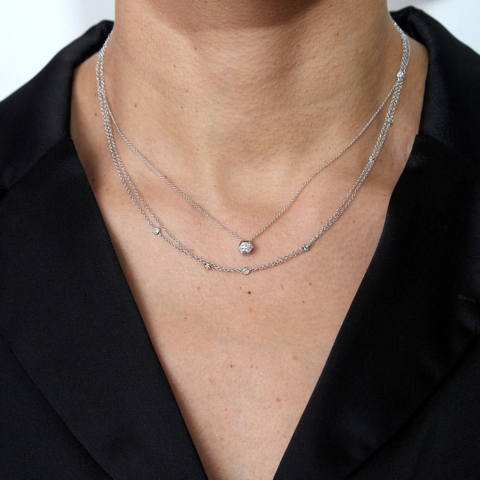 Hex Diamond Pendant Necklace