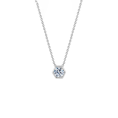Hex Diamond Pendant Necklace