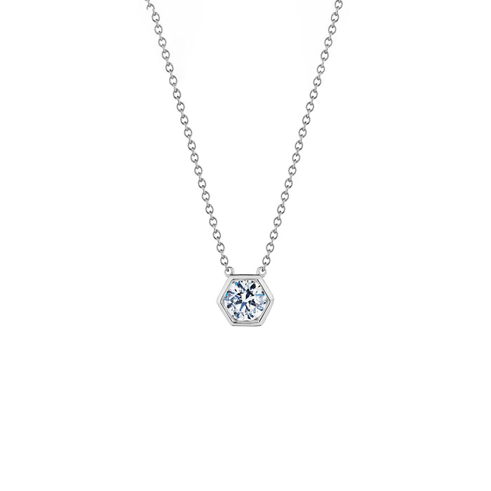 Hex Diamond Pendant Necklace