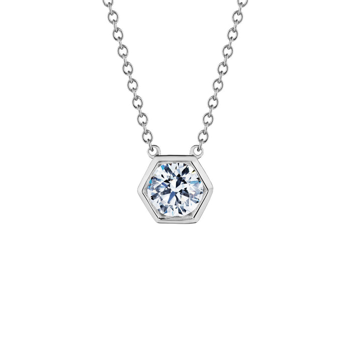 Hex Diamond Pendant Necklace