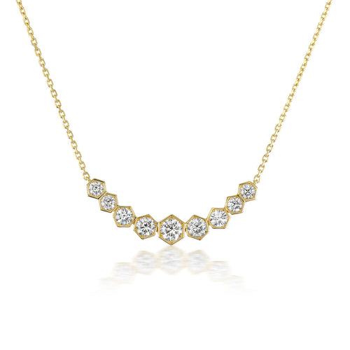 Graduated Diamond Hex Necklace