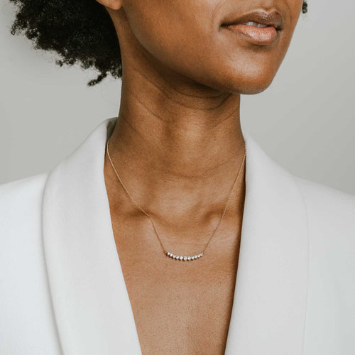 Diamond Curved Bar Necklace Image 2