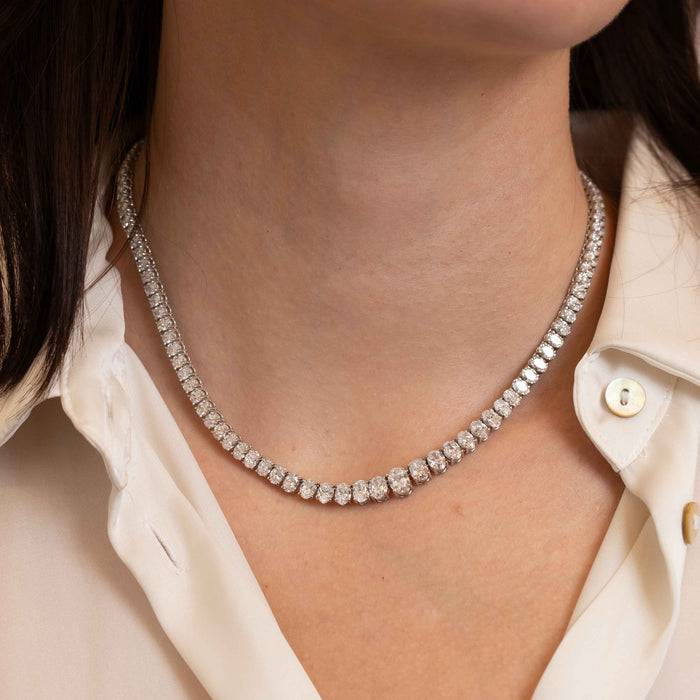 19.82tcw Diamond Tennis Necklace