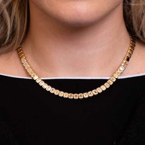 16.09tcw Diamond Bezel Set Necklace Image 2