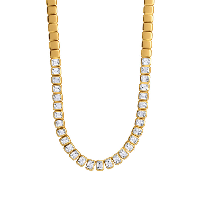 16.09tcw Diamond Bezel Set Necklace