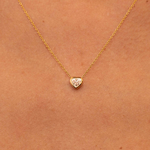 Diamond Heart Bezel Set Pendant Necklace Image 2
