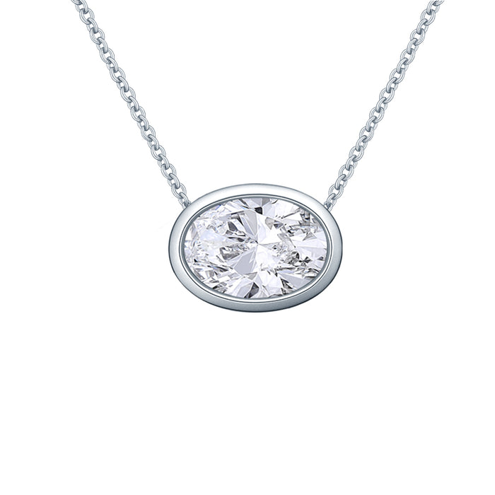 Diamond Bezel Set Pendant Necklace