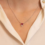 Rubellite and Diamond Pendant Necklace