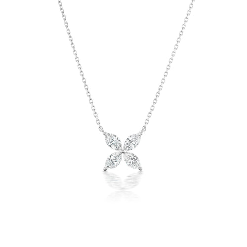 Flower Diamond Pendant Necklace