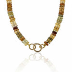 Golden Zircon Bead Strand Necklace
