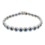 Sapphire & Diamond Halo Tennis Bracelet