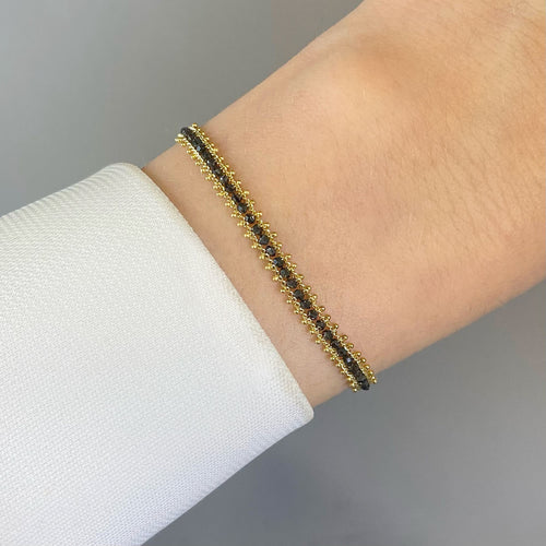 4.10tcw Black Diamond Textile Row Bracelet Image 2