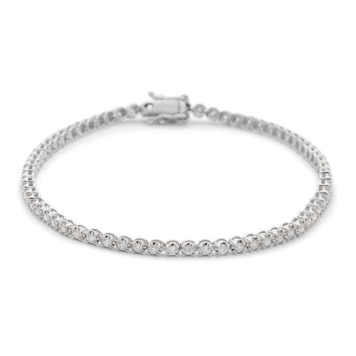 1.04tcw Diamond Bezel Tennis Bracelet