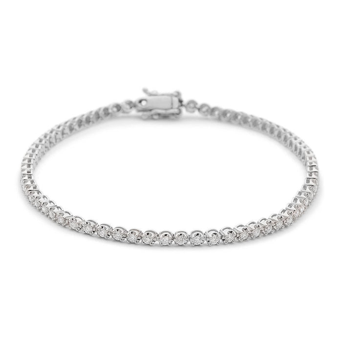 1.04tcw Diamond Bezel Tennis Bracelet