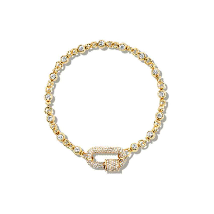 Small Rolling Can Diamond Chain Bracelet