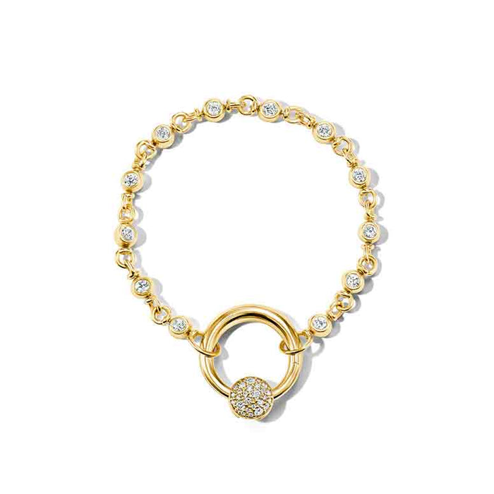 Small Rolling Can Diamond Chain Bracelet