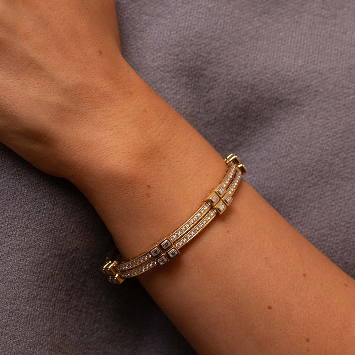 Diamond Station Hinged Bracelet