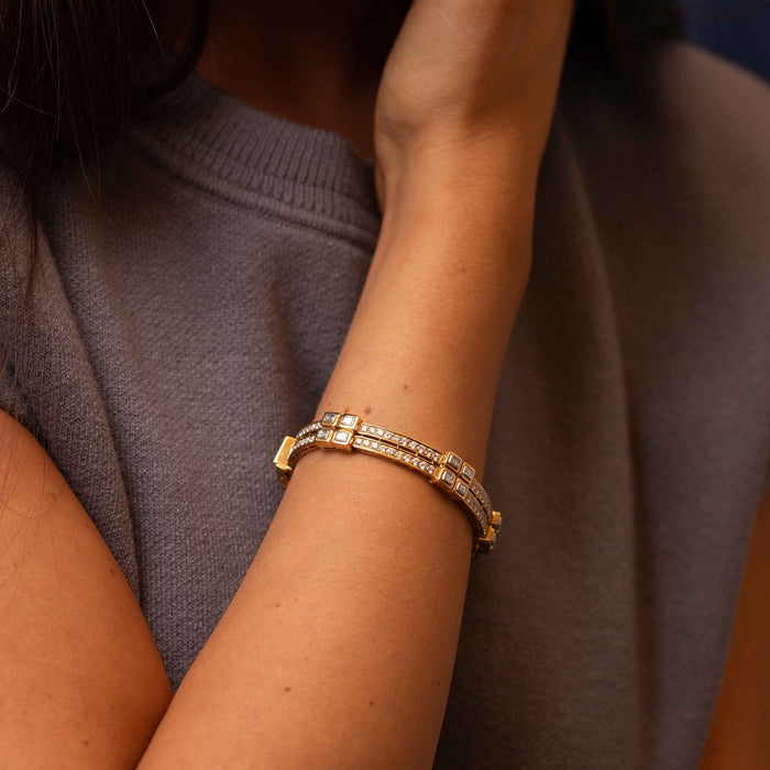 Diamond Station Hinged Bracelet