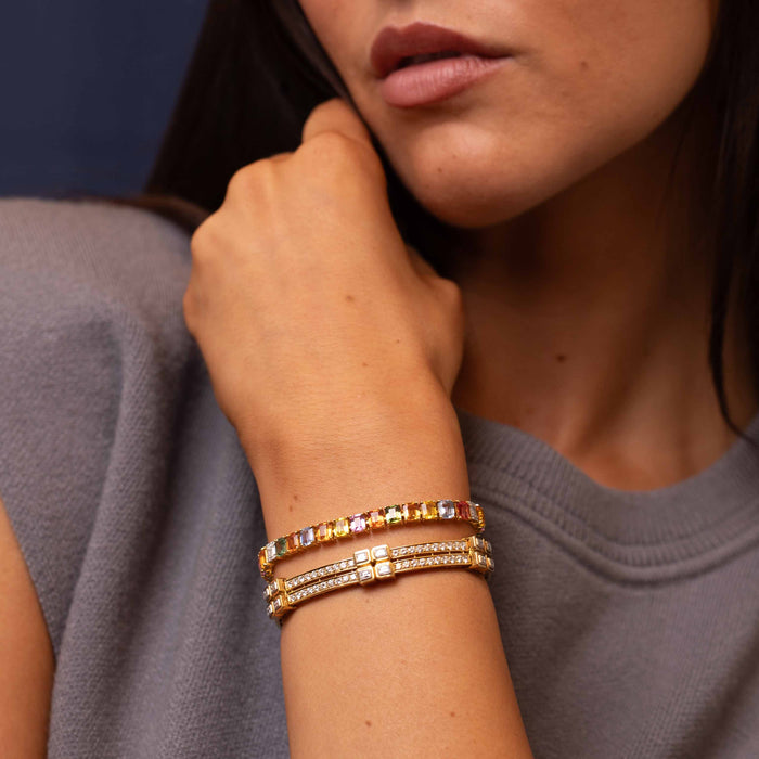 Diamond Station Hinged Bracelet