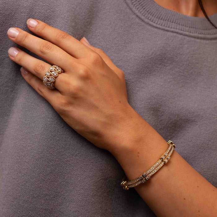 Diamond Station Hinged Bracelet