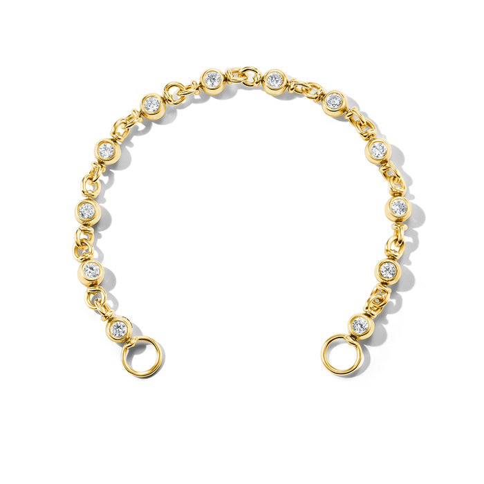 Small Rolling Can Diamond Chain Bracelet