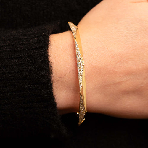 Diamond Hex Bangle Bracelet Image 2