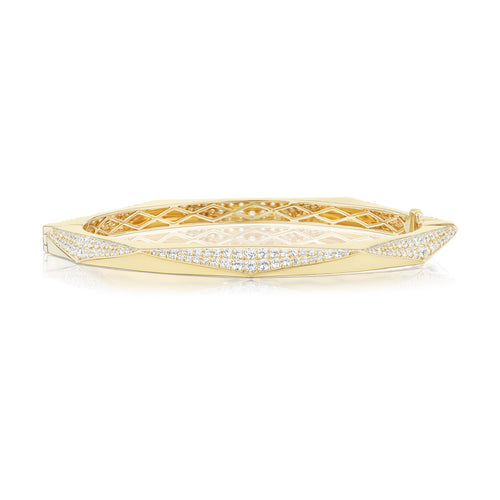 Diamond Hex Bangle Bracelet