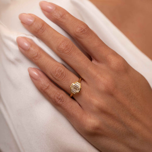 3-Stone 2.36ct Emerald Cut Diamond Engagement Ring Image 2