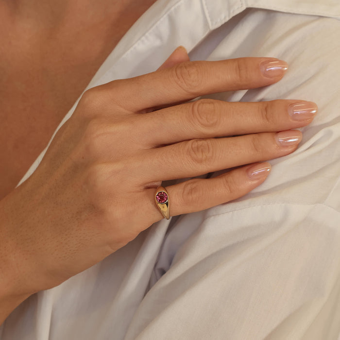 Jackson Red Tourmaline Pinky Ring