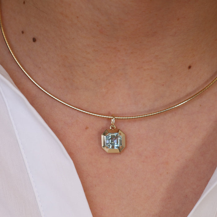 Aquamarine "Hydrangea" Frame Charm