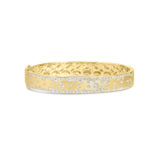 Scattered Diamond Hinged Bangle