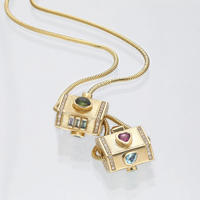 Yari “Tesoro” Nugget Charm Pendant - Multi-Shaped Gemstones
