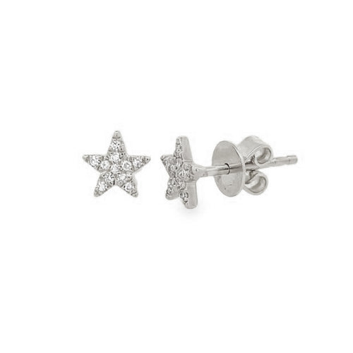 Diamond Petite Star Stud Earrings
