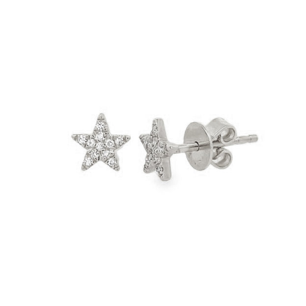 Diamond Petite Star Stud Earrings