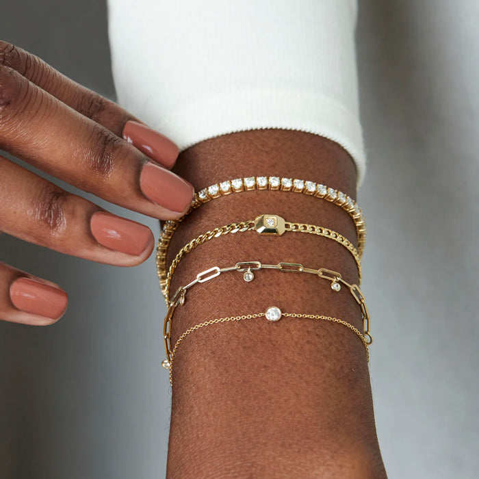 Diamond Solitaire Station Bracelet