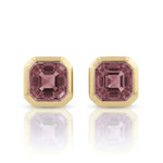 Malaya Garnet Bezel Stud Earrings