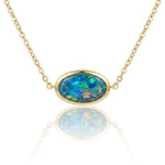 Opal Bezel Pendant Necklace