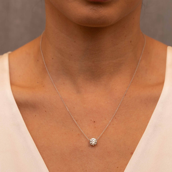 0.50ct - 1.50ct Diamond Solitaire Trinity Pendant Necklace