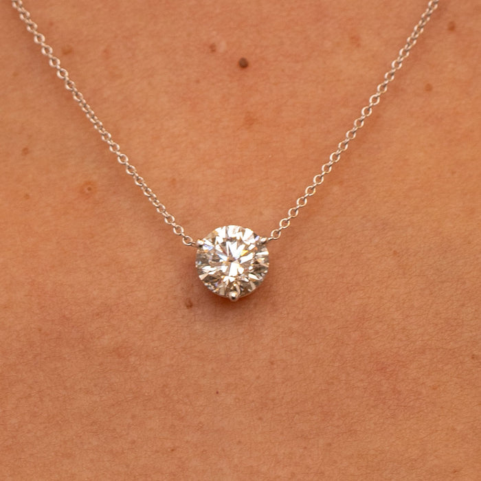 0.50ct - 1.50ct Diamond Solitaire Trinity Pendant Necklace