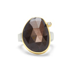 Brown Sapphire & Diamond Cocktail Ring