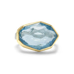 Asymmetrical Faceted Aquamarine Cocktail Ring