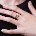 Montana Sapphire & Diamond Hydrangea Flora Ring