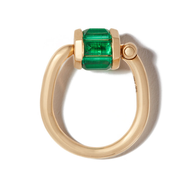 Emerald Total Baguette Trundle Lock Ring