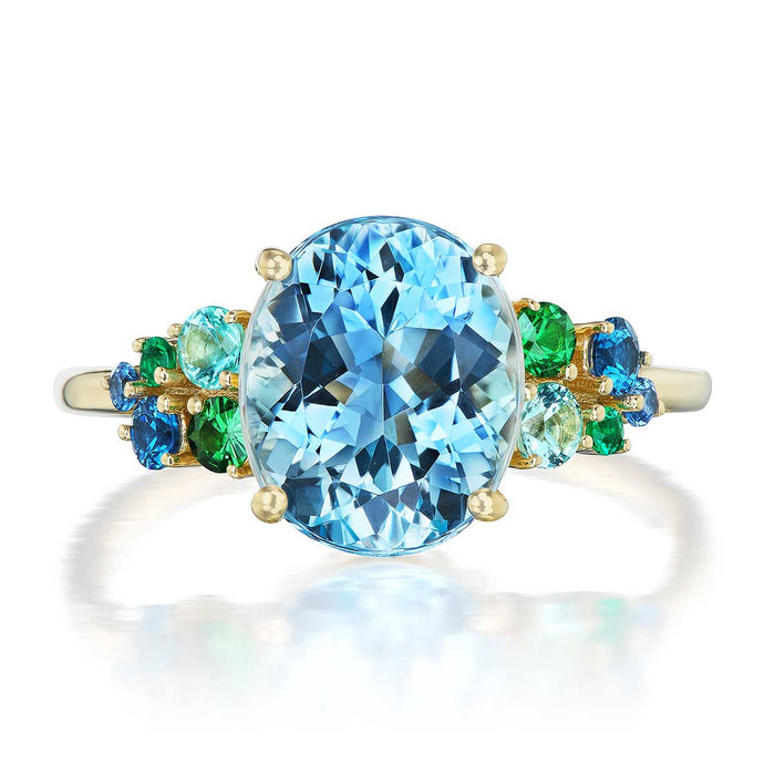Aquamarine & Multigem Pilar Bouquet Ring